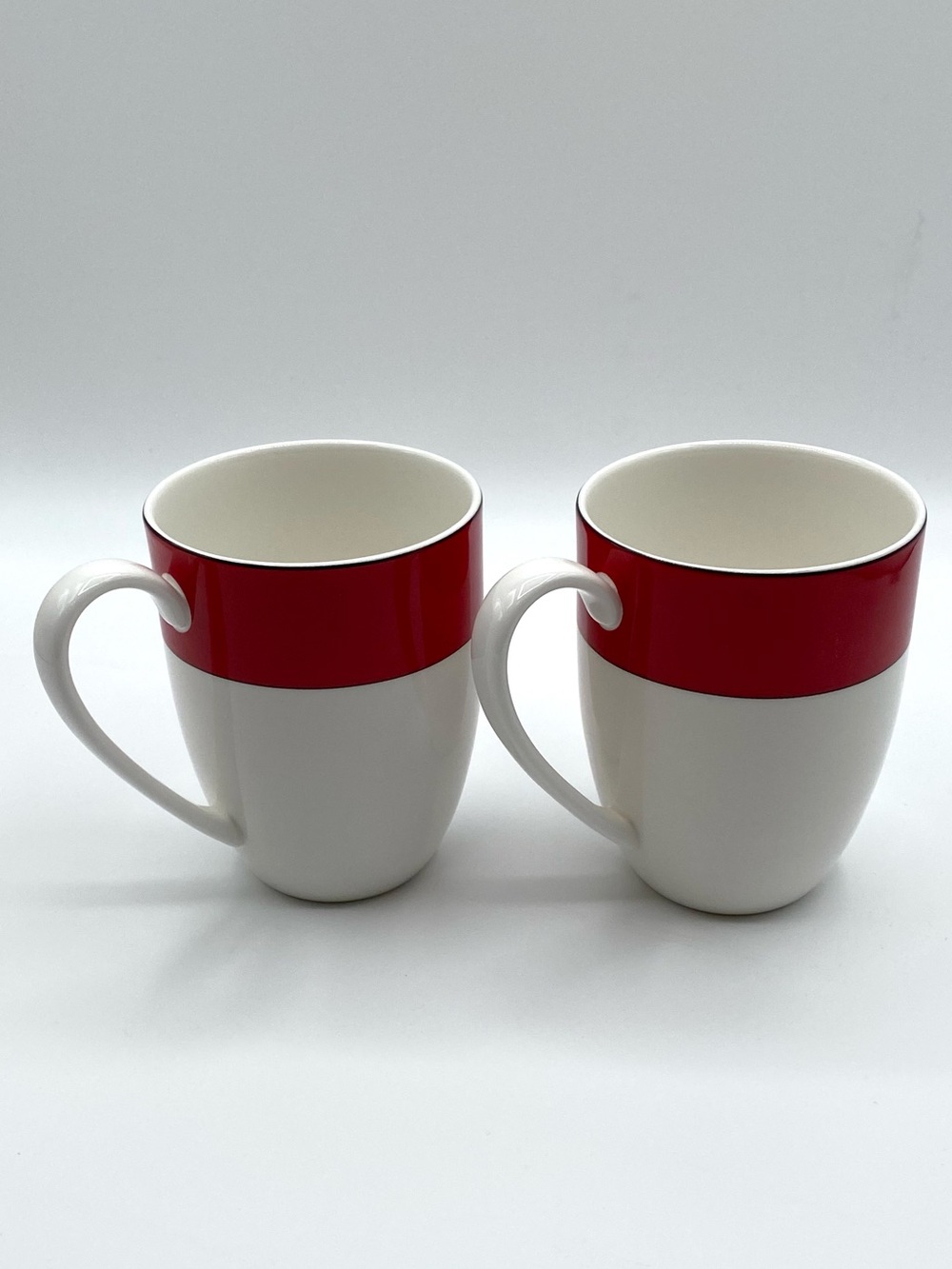 Lenox Kate Spade New York Rutherford Circle Red Mugs Cups – Set of 2